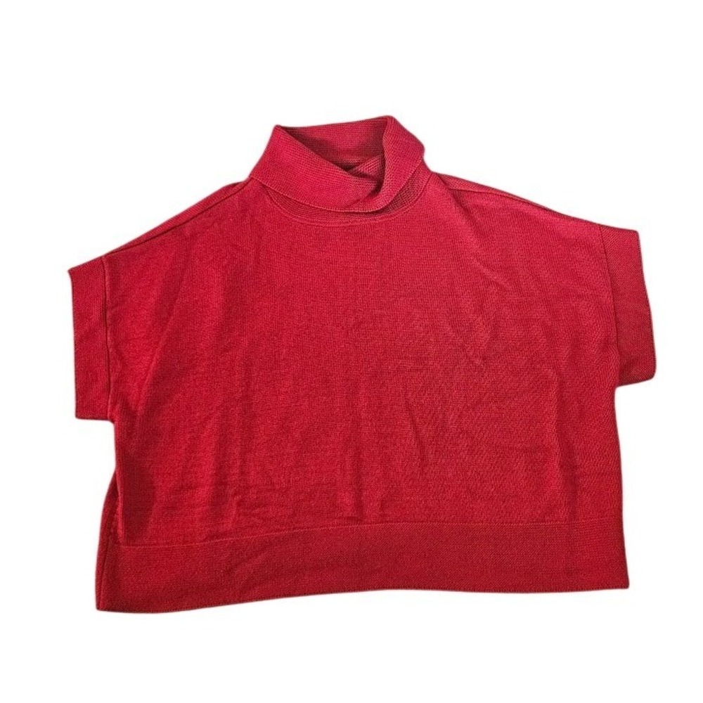 Coldwater Creek Red Cowl Neck Short Sleeve Sweater Wool Blend Plus Size 3X
